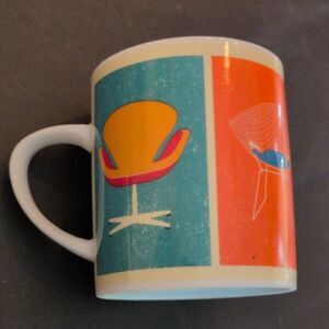 Magpie Ceramic Coffee Mug mid century Furniture retro chairs